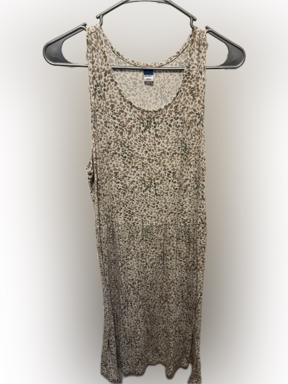 Old Navy Beige and Brown Leopard Print Tank Dress